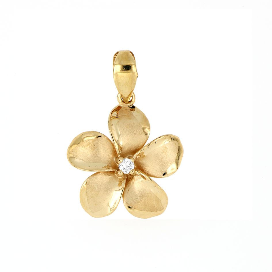 [Pendant] 14K Round Plumeria Pendant (XSmall-XLarge)