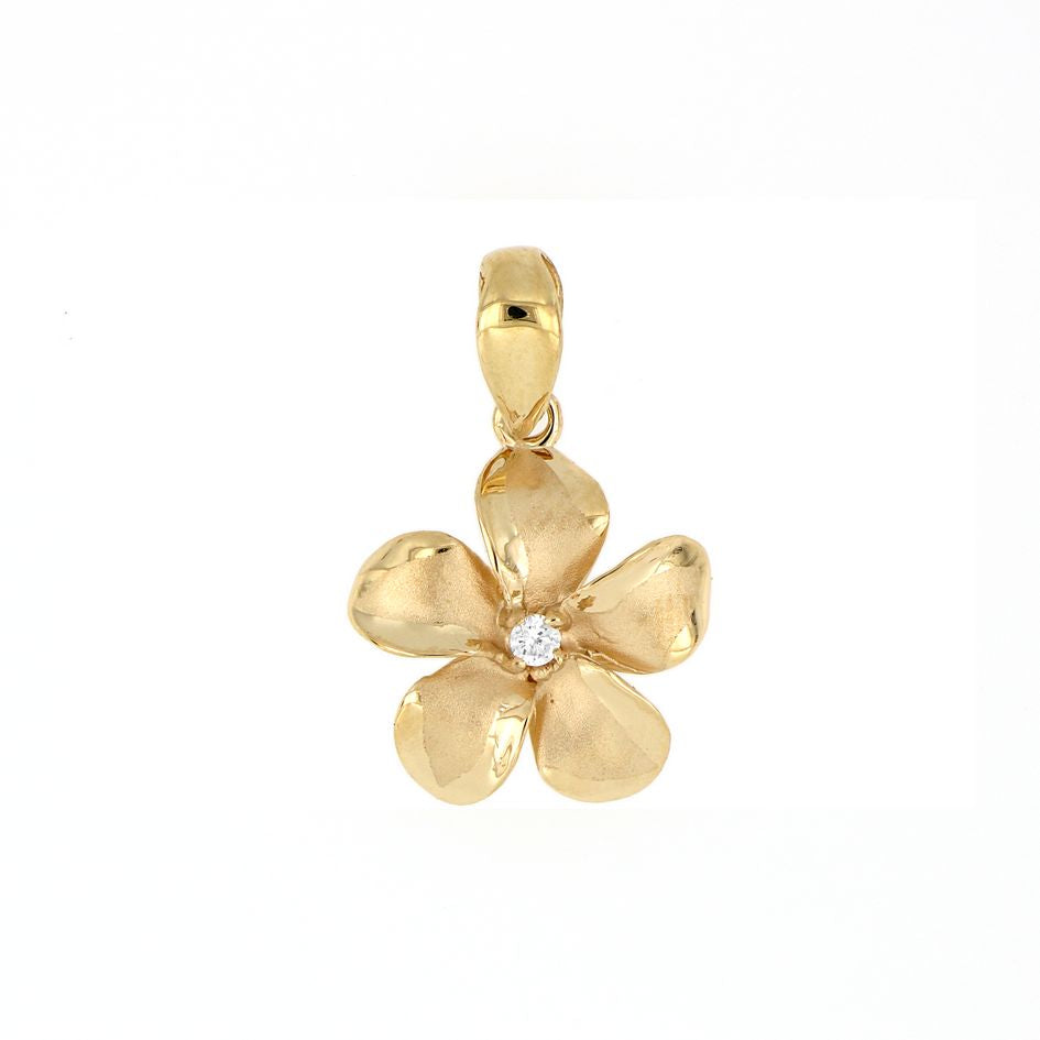[Pendant] 14K Round Plumeria Pendant (XSmall-XLarge)