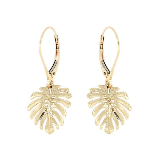 [Earring] 14K Monstera (Small, Medium)