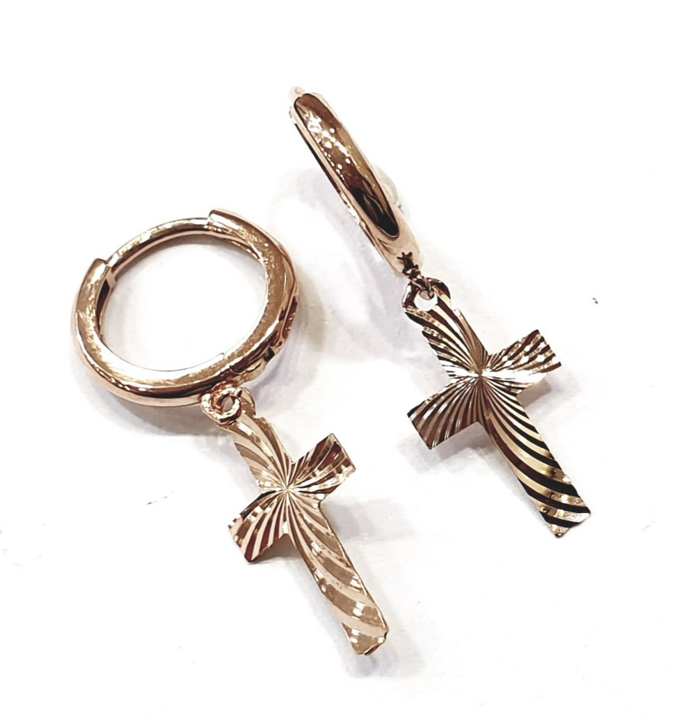 [Earring] SU3408 Cross Cut Dangle (Small, Large)