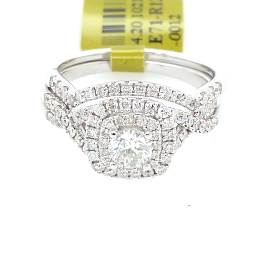 [Ring] 1.02Ct Diamond Bridal Set Ring 14k WG