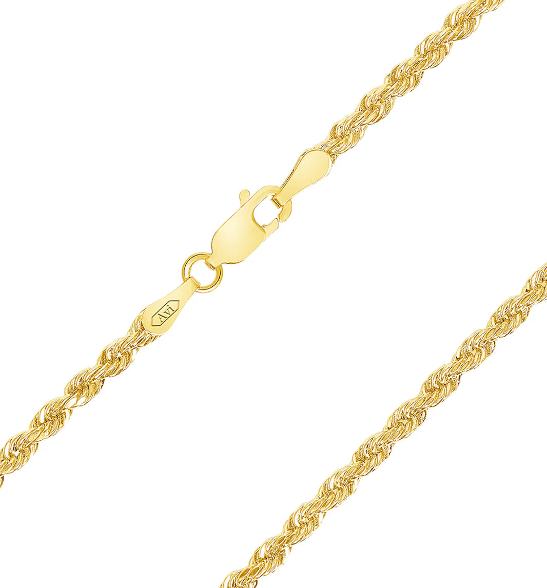 14k 5mm Hollow Rope DC (20''=10.2gr)