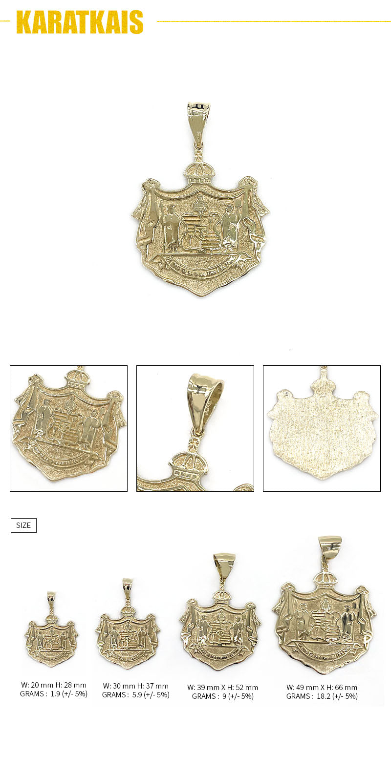 [Pendant] HAWAII Coat of Arms (4 size)